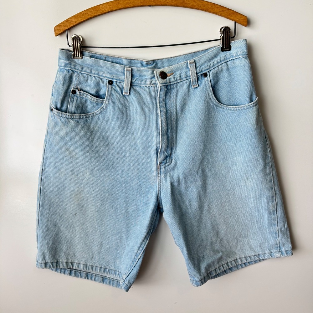 Faded Glory Denim Jean‎ Shorts High Waist Light Wash Mom Shorts Womens